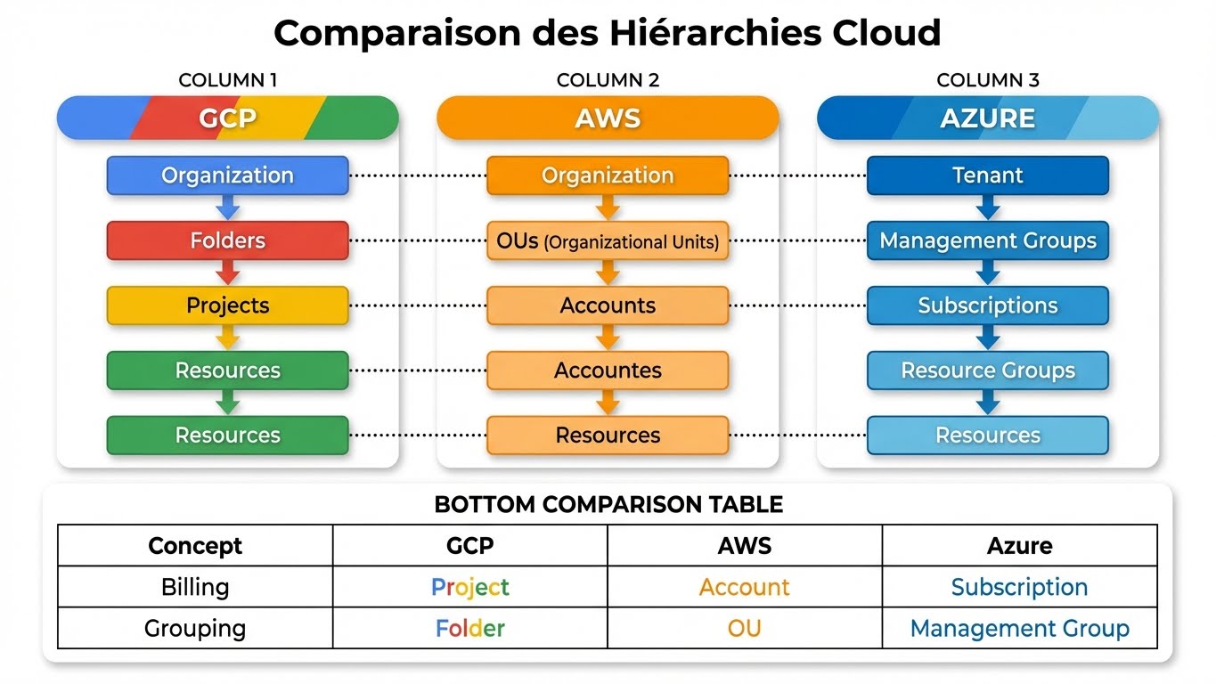 Comparaison des Hiérarchies Cloud