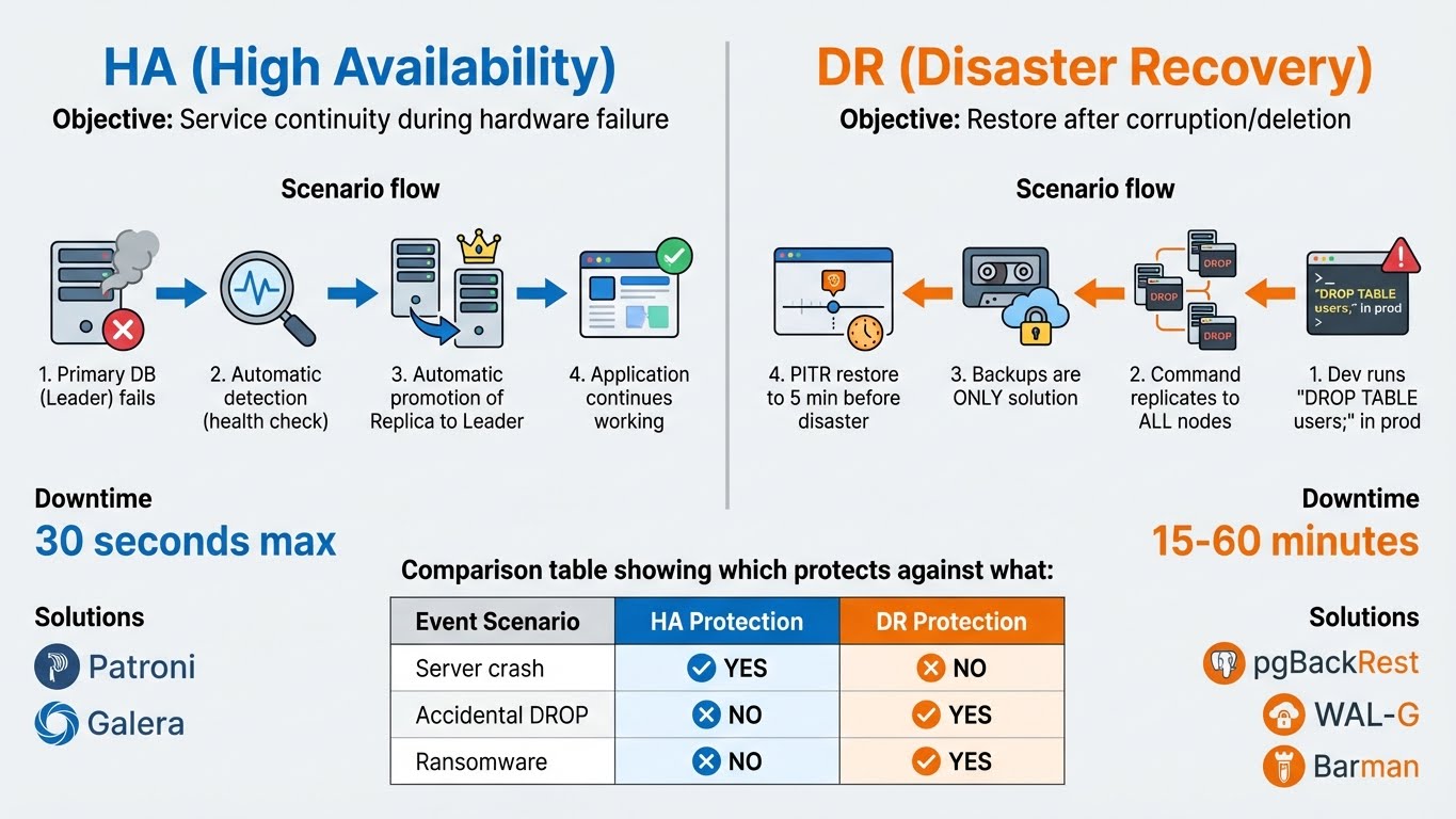 Database HA vs DR