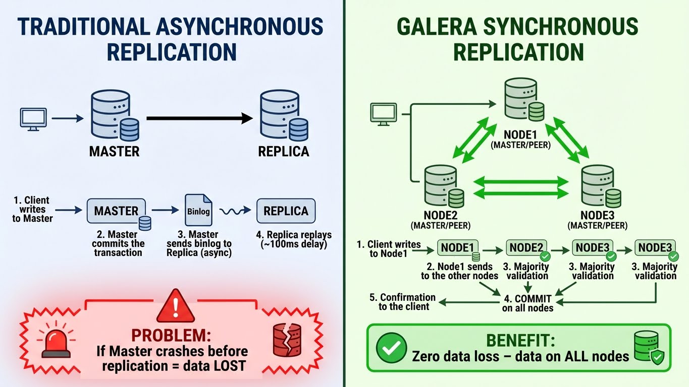 Galera vs Réplication Asynchrone