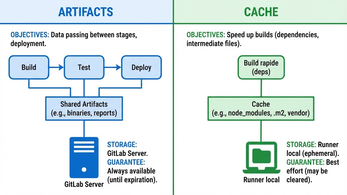GitLab Artifacts vs Cache