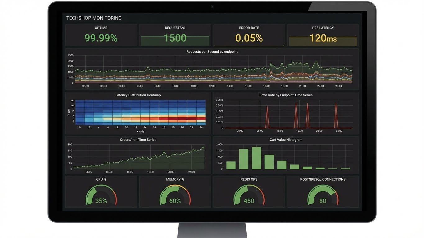 Grafana Dashboard Layout TechShop