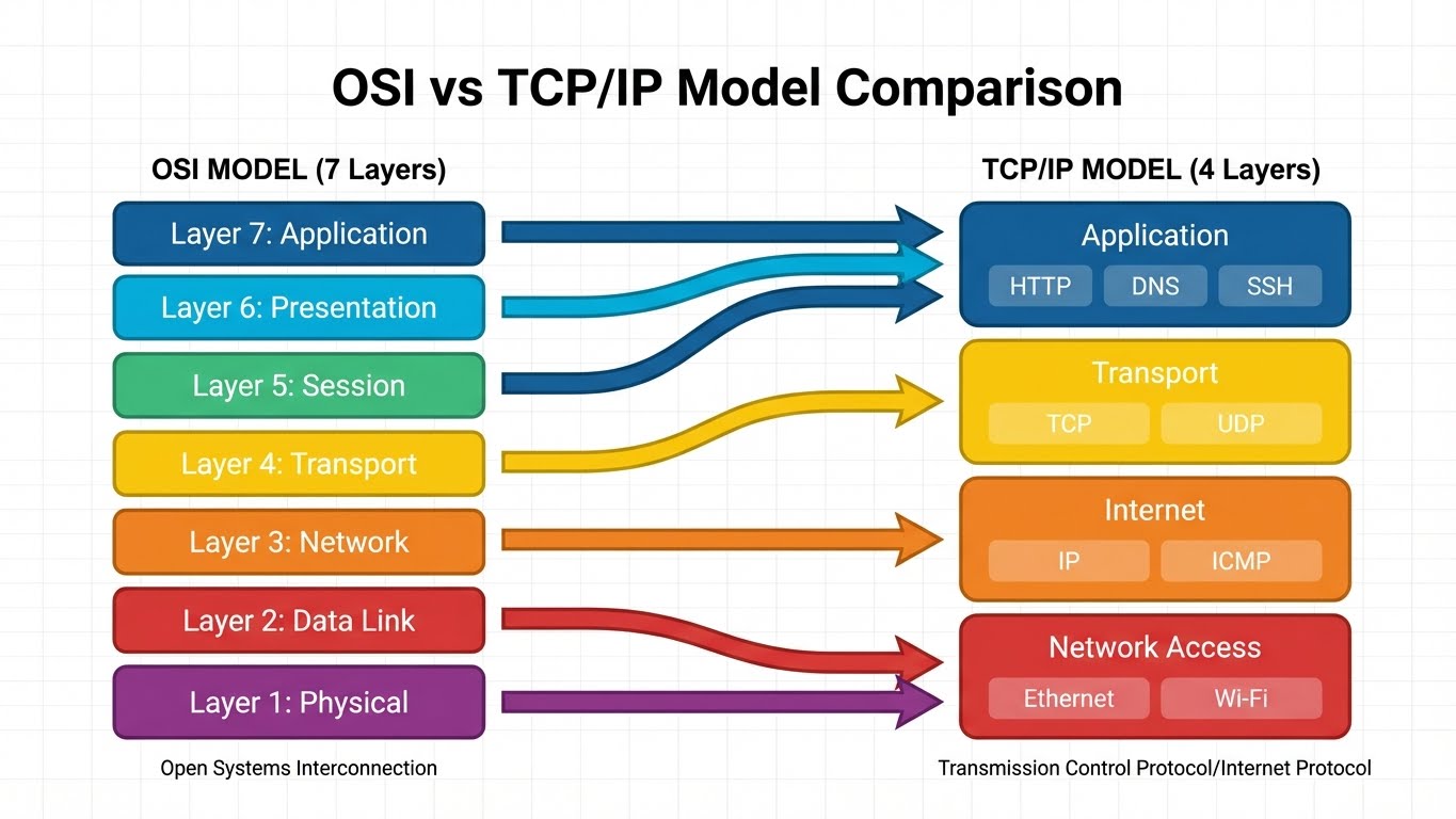 OSI vs TCP/IP Model