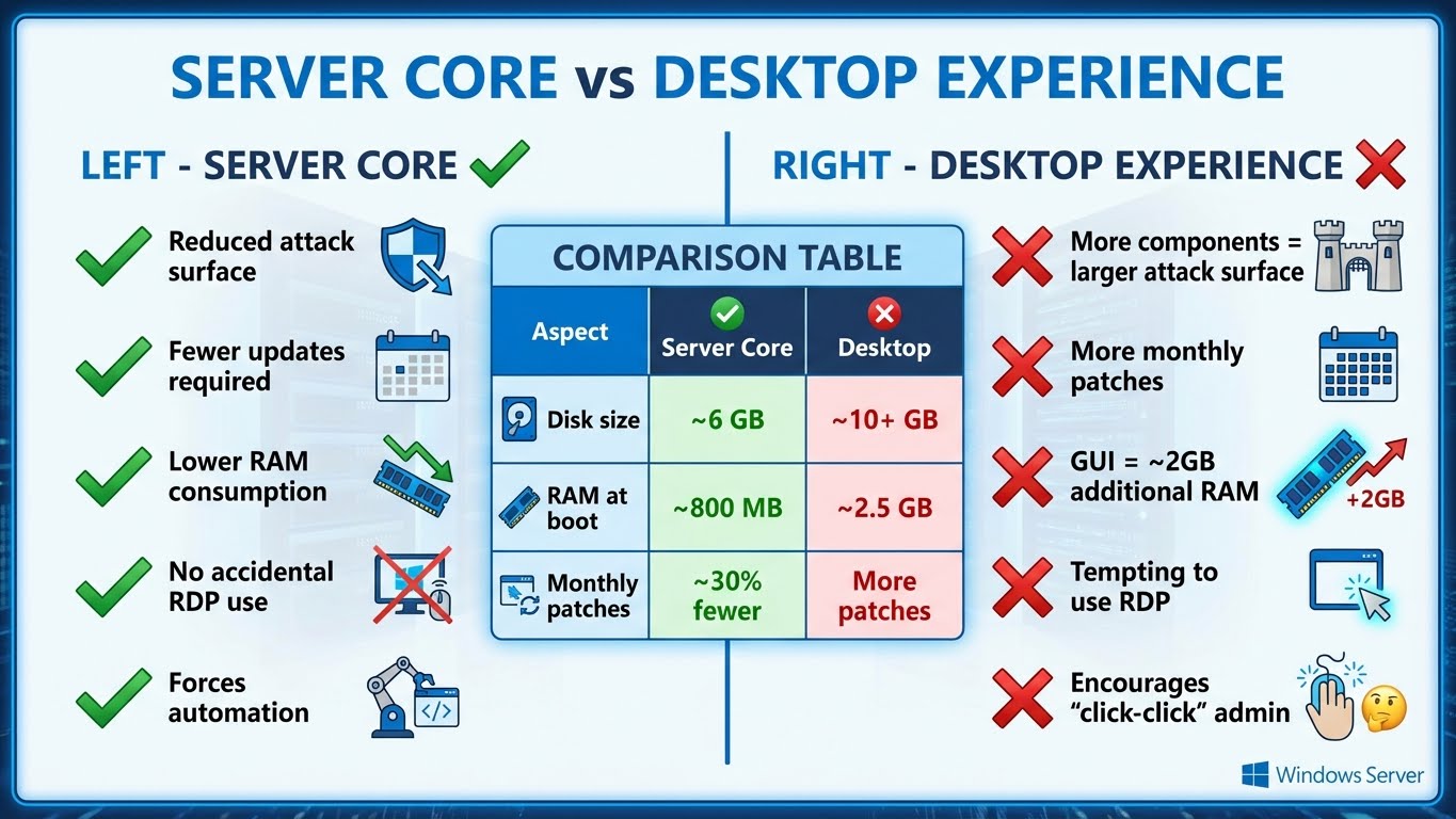Server Core vs Desktop Experience
