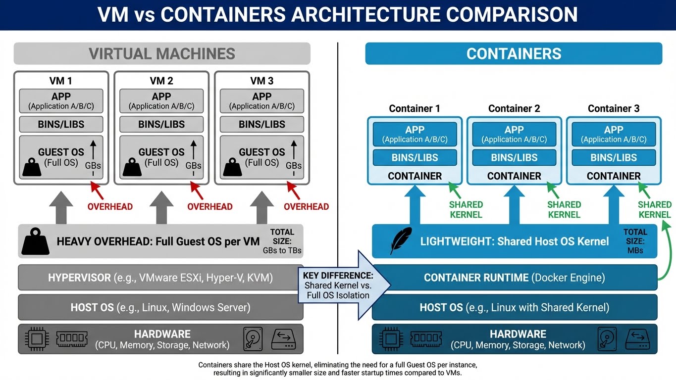 VM vs Containers Architecture
