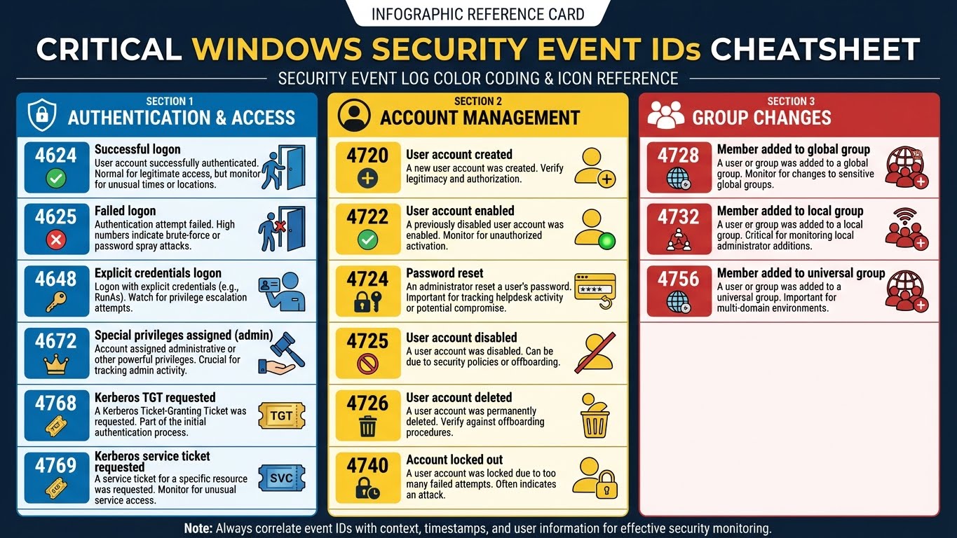 Windows Security Events Matrix